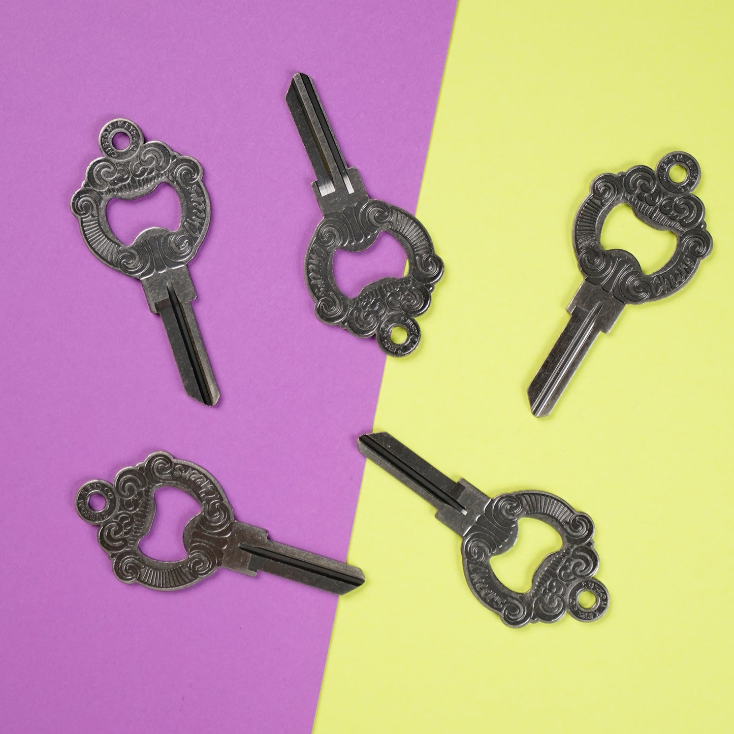 Cheers Bottle Opener House Key - Silver