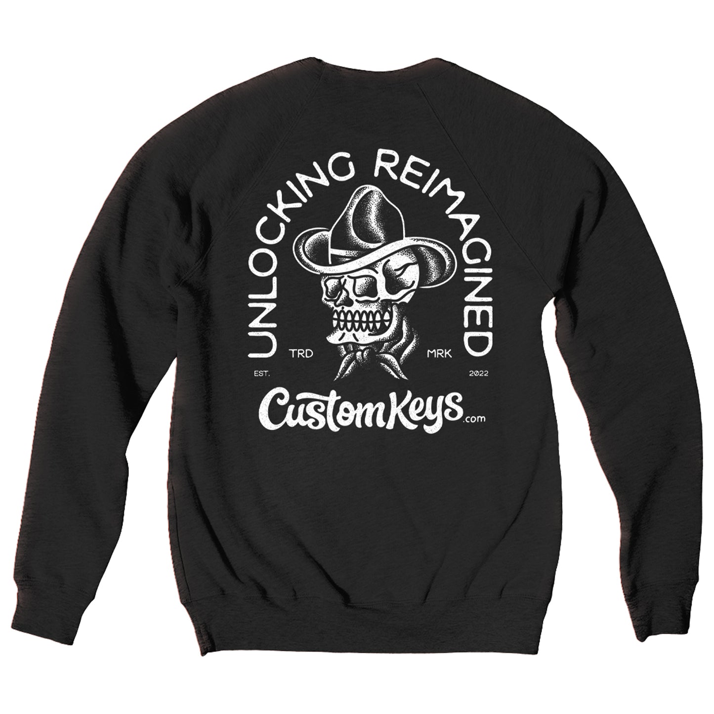 Cowboy Skull Crew Neck Sweatshirt - Black