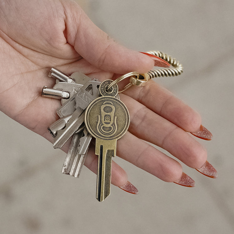 Happy Hour House Key in Hands on Keychain