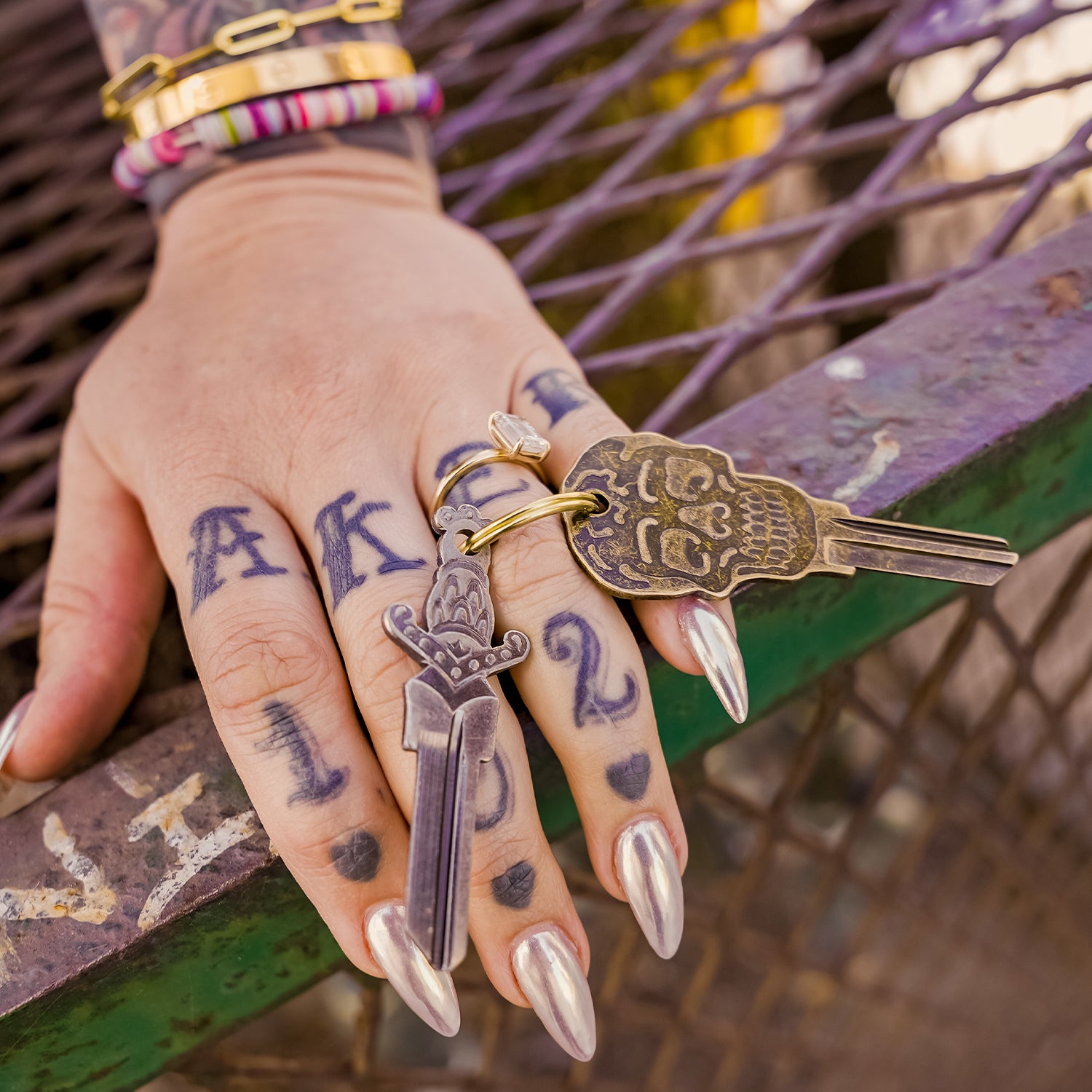Dagger sword key blanks in hand