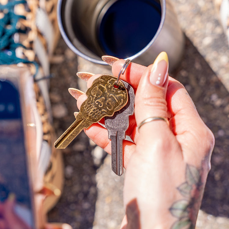 KW1 Skeleton House Key Blank Silver