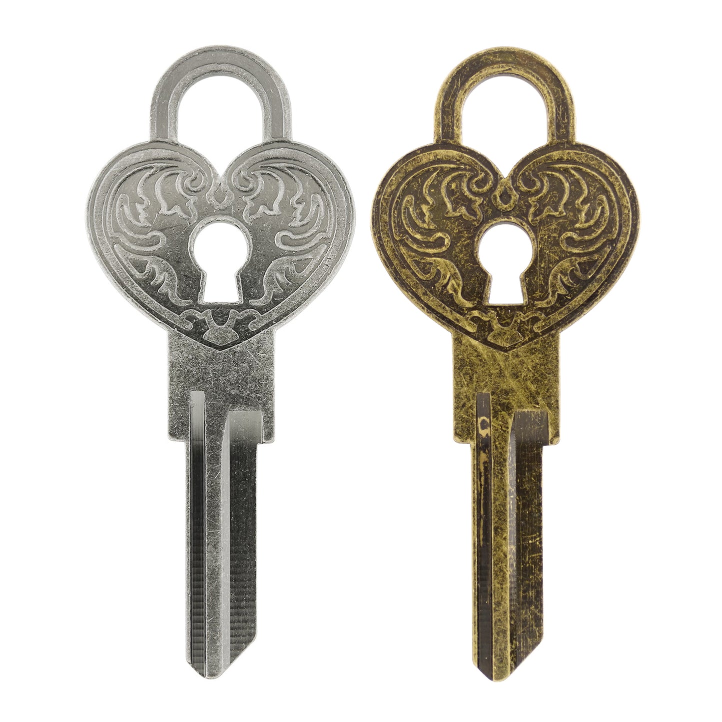 Love Locked Key Blank - KW1 Silver and Brass