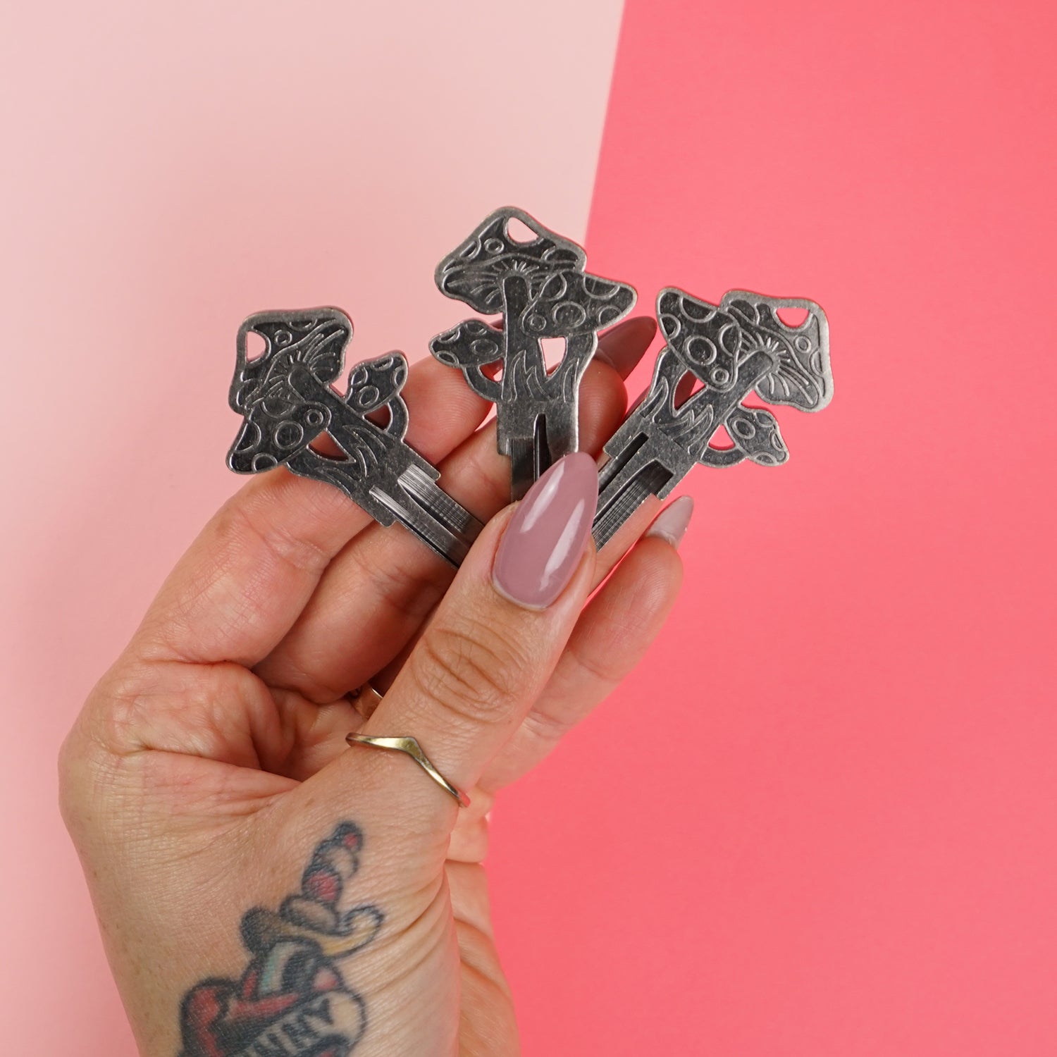 Shrooms House Key - Silver