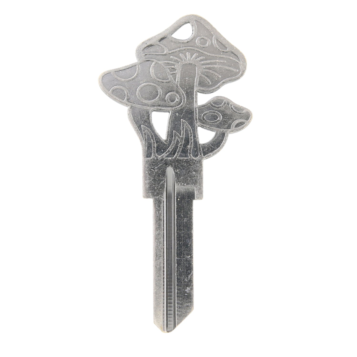 Shrooms Blank House Key - Silver kw1