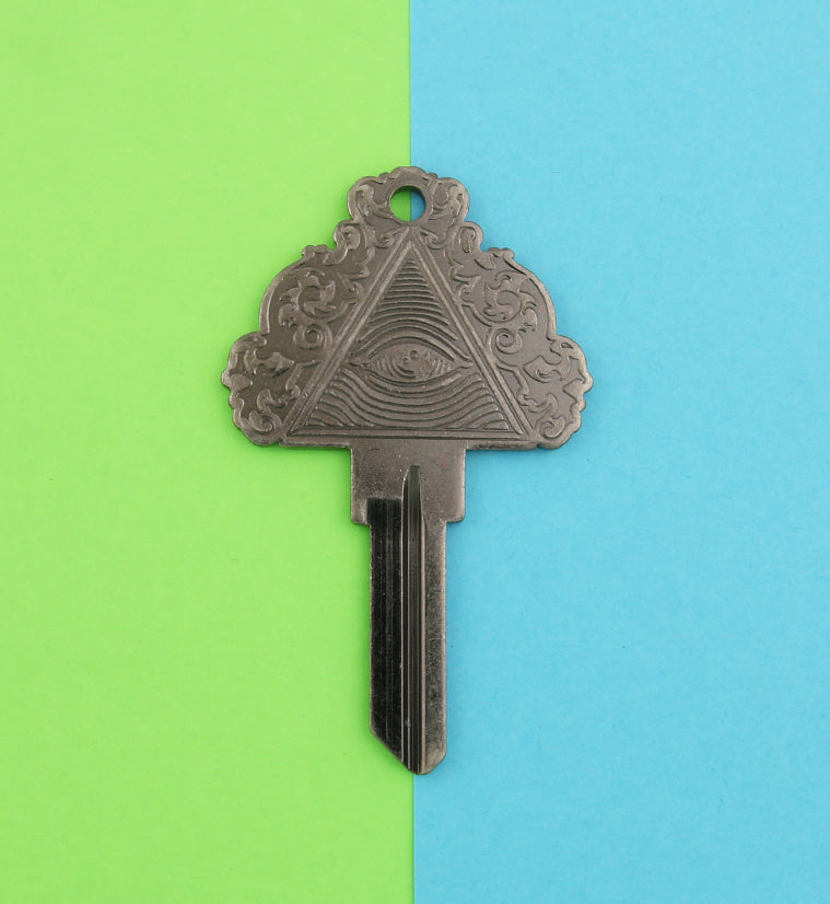 Ornate Illuminati Key - Silver