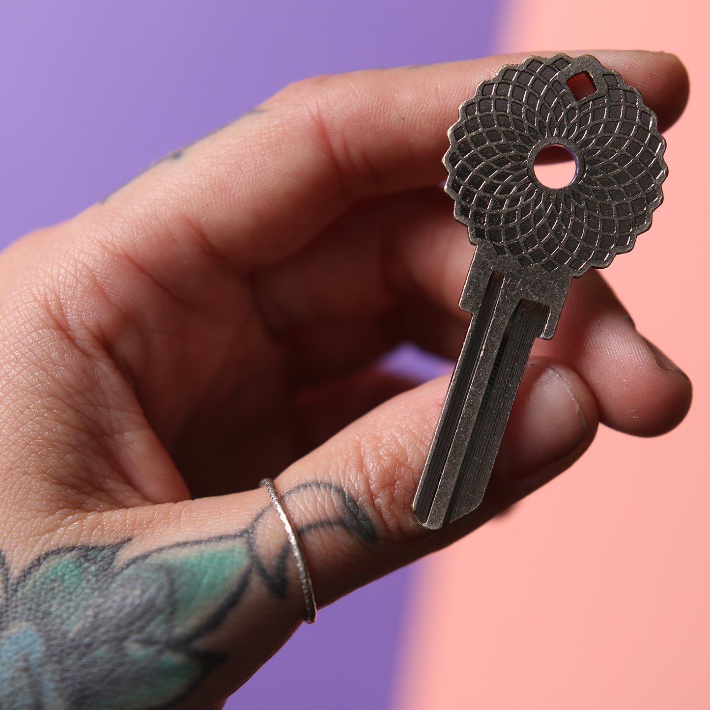 Geometric Key - Silver