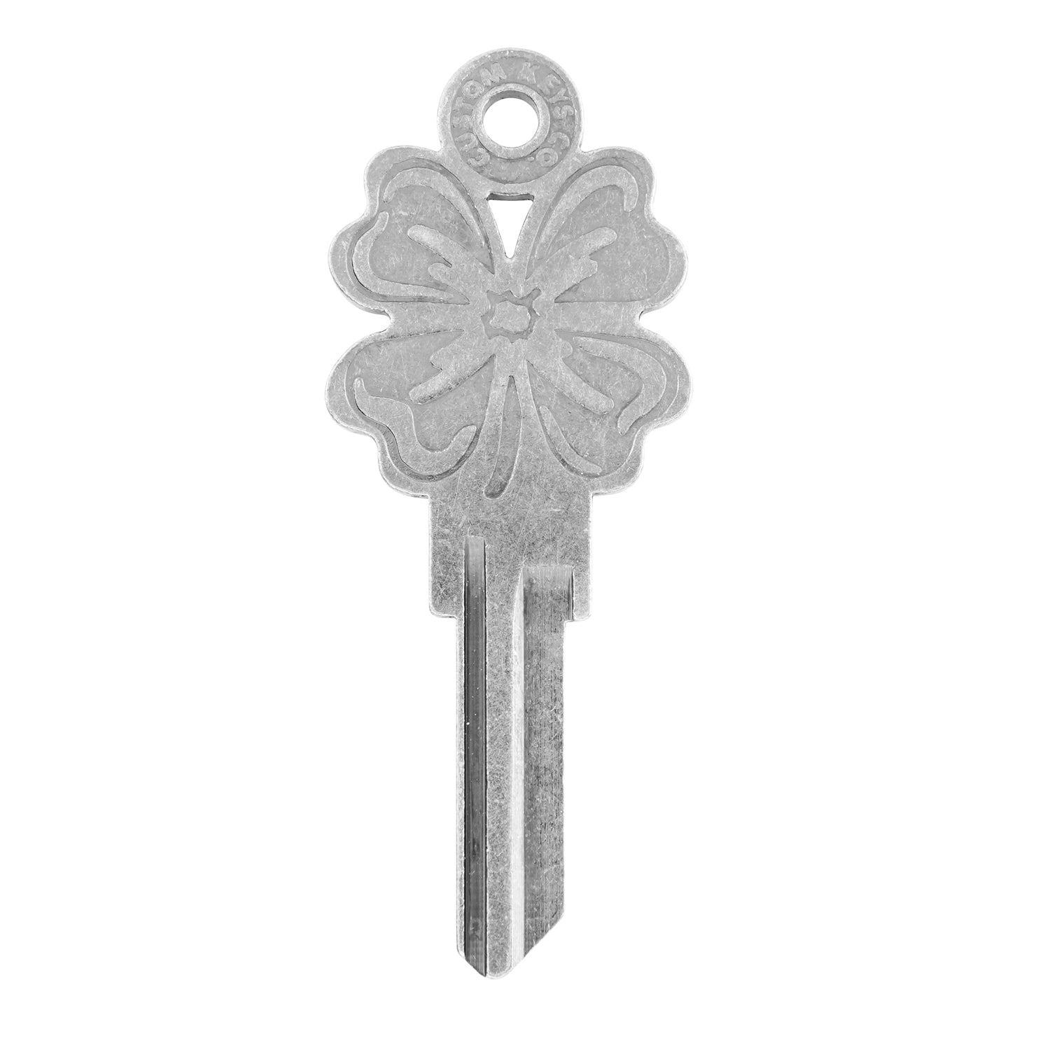 4 Leaf Clover kw1 Custom Key - Silver