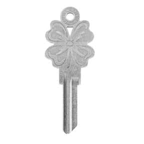 4 Leaf Clover kw1 Custom Key - Silver
