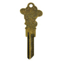 Key with a skull design with a cowboy hat, intended for KW1 home and office locks.