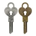 Love Locked Key Blank - KW1 Silver  and Brass