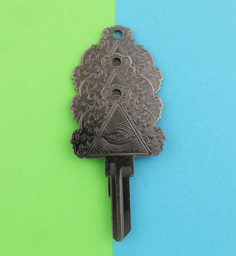 Ornate Illuminati Key - Silver