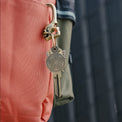 Pentagram House Keys Up-close on Backpack