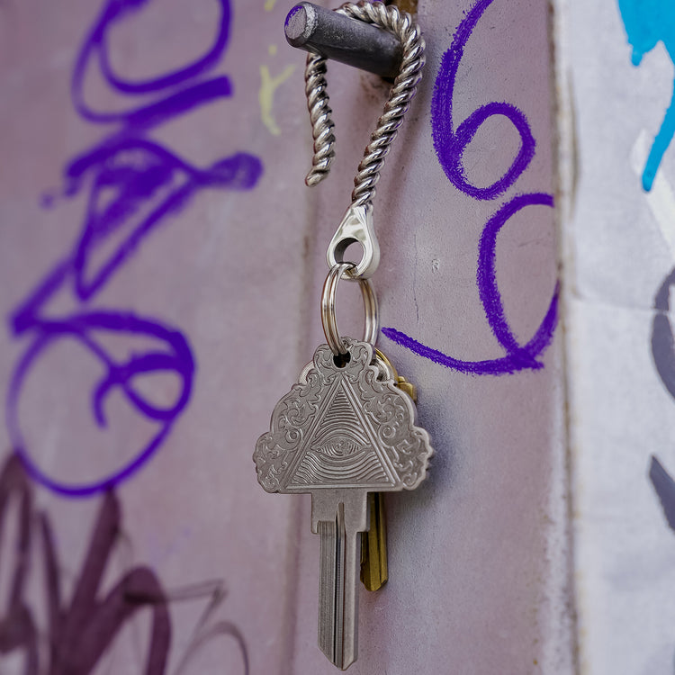The Line Keyring (Silver) Hanging